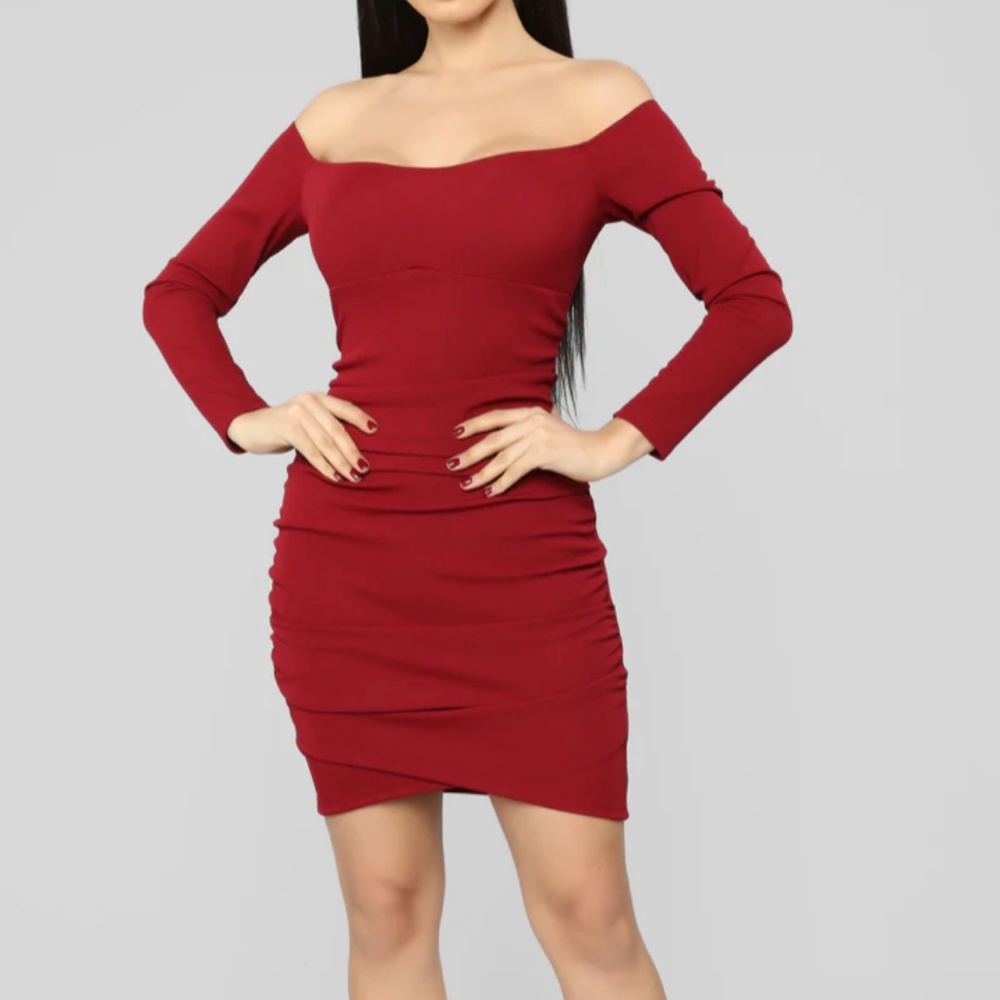 Burgundy Bodycon Dress / Going Out Dress